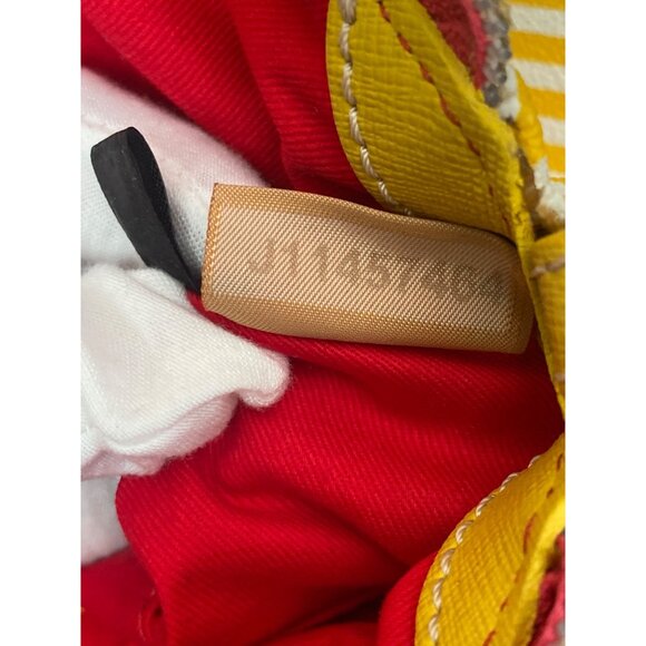 Dooney & Bourke Zip Zip Dome Satchel Sunflower Stripe Coated Canvas Purse - Picture 13 of 16